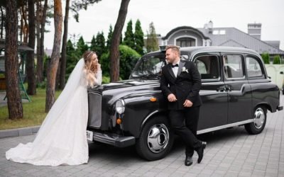 side-view-stylish-handsome-groom-black-tuxedo-leaning-retro-car-looking-bride-which-standing-opposite-lovely-looking-him-wedding-walk-open-